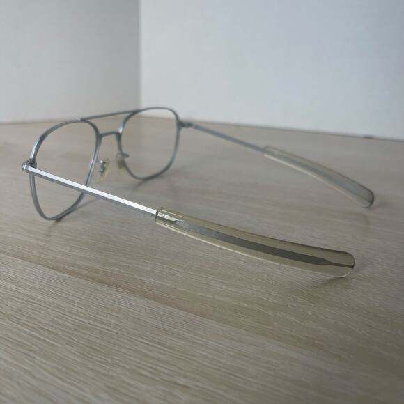 Randolph Engineering Aviator Sunglasses 5 1/2 Matte Chrome Frames Only READ - Picture 5 of 10